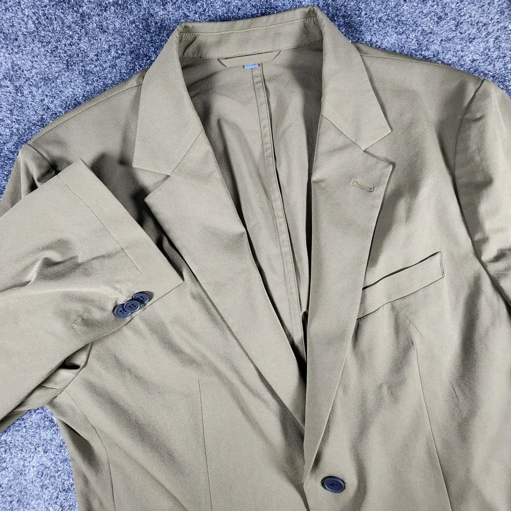 NWOT Bonobos Blazer Mens 42S Olive Brown Slim Fit Unlined Tech Nylon Blend